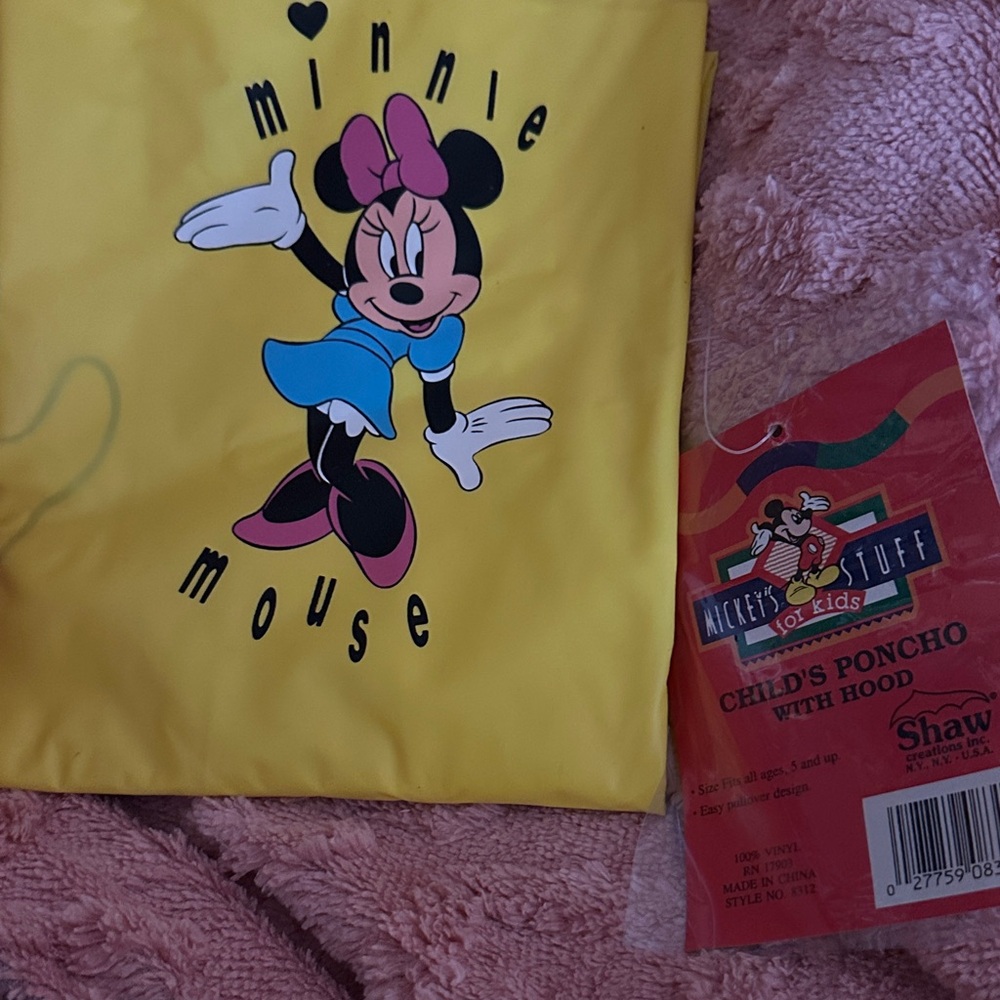 Kids Yellow Minnie Mouse Poncho